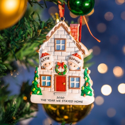 Décoration de Noël personnalisée Family Stay Home 2020