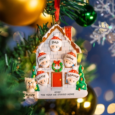 Décoration de Noël personnalisée Family Stay Home 2020
