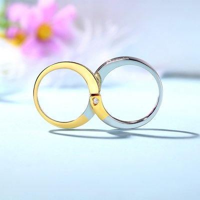 Personalisierte Kombination Infinity-Ringe für Paare