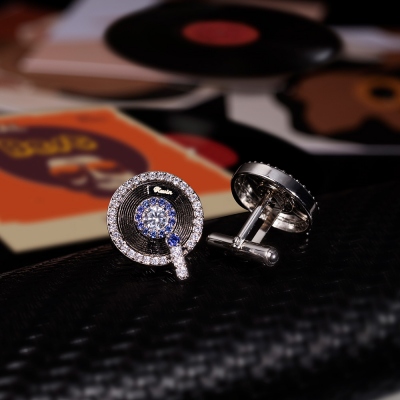 Personalized Vinyl Record Cufflinks Retro Style Gift for Men