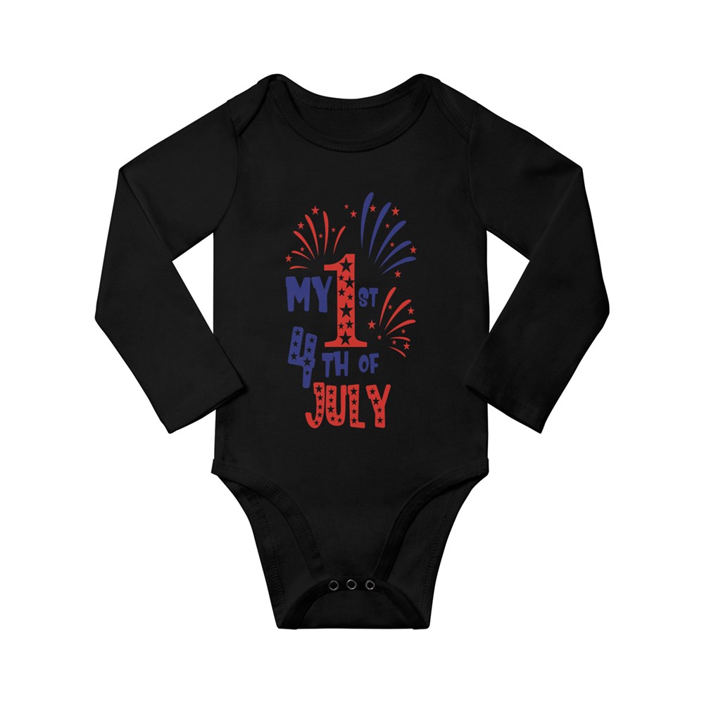 Bodysuits i bomull med långa ärmar, unisex-babydressar med minnesdagar, bodysuit för spädbarn Present till nyfödda/spädbarn