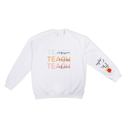 Sweat-shirt nom personnalisé en 13 couleurs, sweat à capuche en coton, sweat à capuche motivationnel, sweat-shirt pour enseignant, cadeau de rentrée scolaire, cadeau d’appréciation de l’enseignant