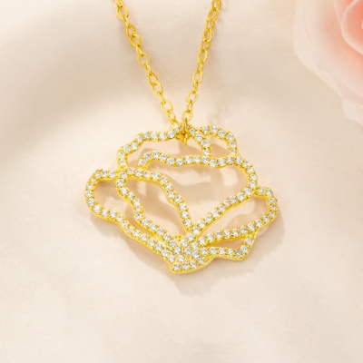Personalized Birth Flower Necklace for Women – Custom Floral Pendant with Adjustable Chain, Meaningful Gift for Birthday, Anniversary, or Mother’s Day