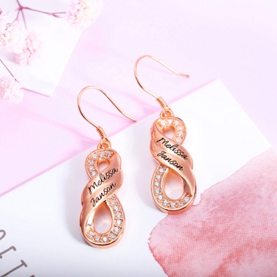 Personalized Infinity Two Name Earrings