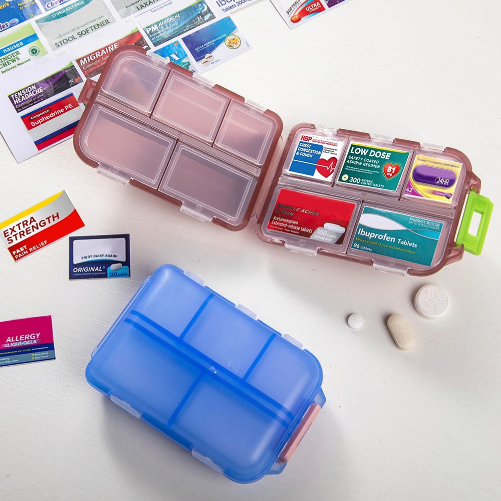 Pharmacie de poche bricolage avec étiquettes de médicaments, micro pharmacie, pilulier de voyage, mini organisateur de médicaments, pilulier, pharmacie de voyage