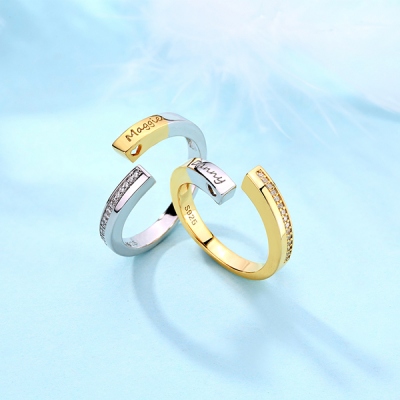 Personalisierte Kombination Infinity-Ringe für Paare