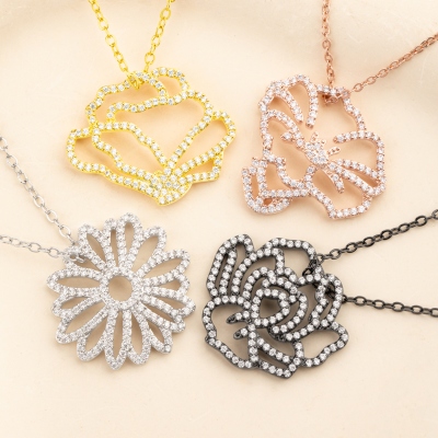 Personalized Birth Flower Necklace for Women – Custom Floral Pendant with Adjustable Chain, Meaningful Gift for Birthday, Anniversary, or Mother’s Day