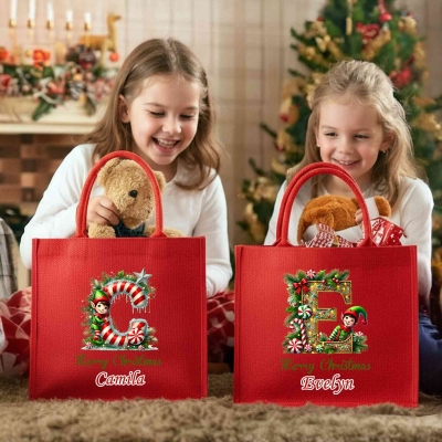 Burlap bag with name