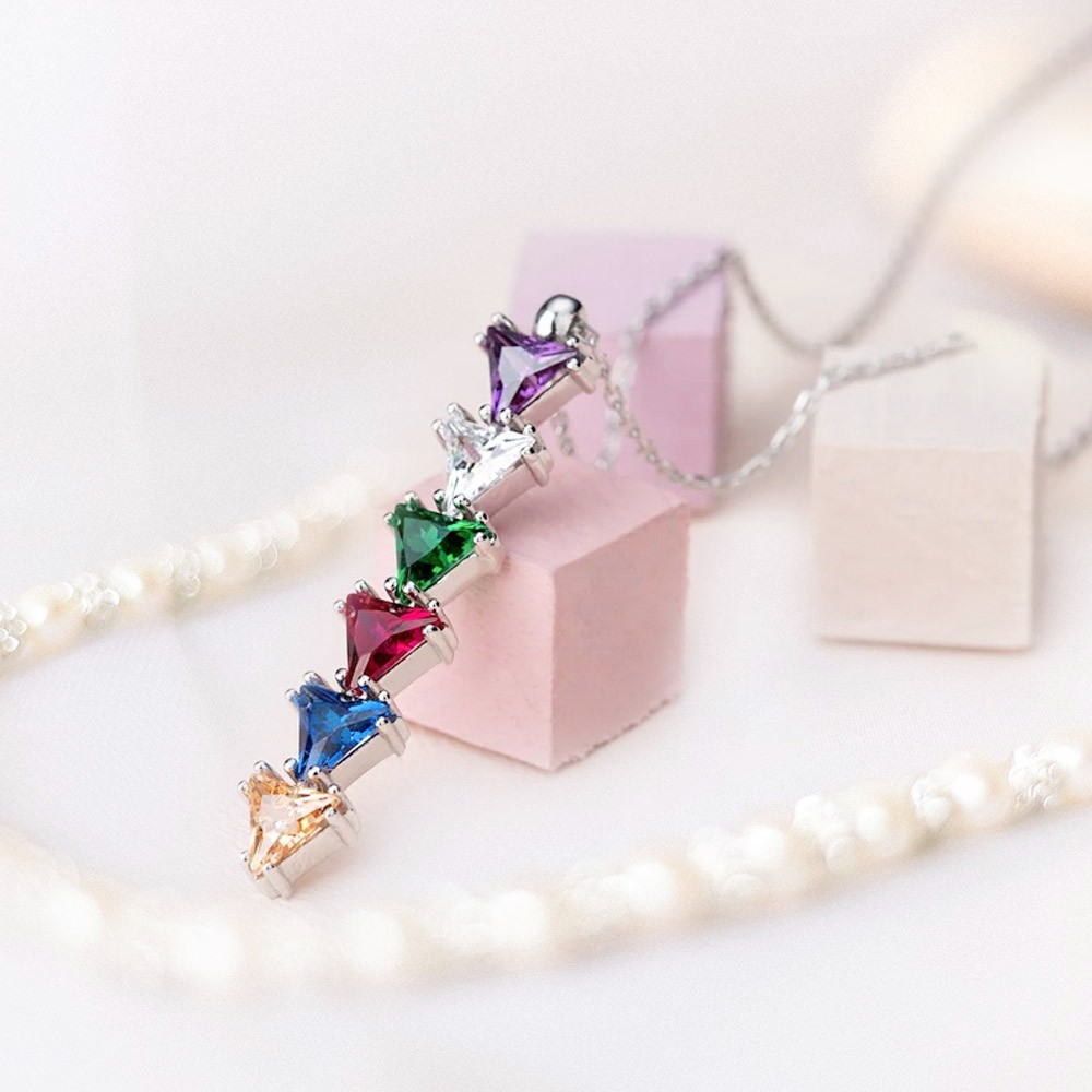 Benutzerdefinierte Familie Geburtsstein Halskette für Frauen, 1-10 Geburtssteine Schmuck, Geschenk für Mutter/Oma/Sie, Muttertagsgeschenk, Geburtstagsgeschenk