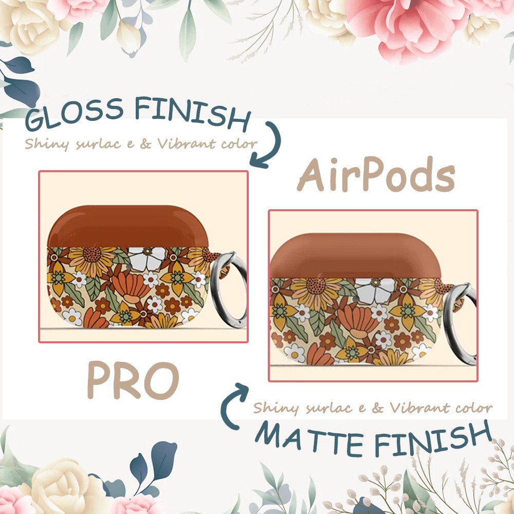 Coque pour AirPods avec nom personnalisé Groovy Flower compatible avec