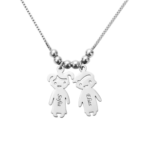 Personalized Kids Stainless Steel Charm Necklace