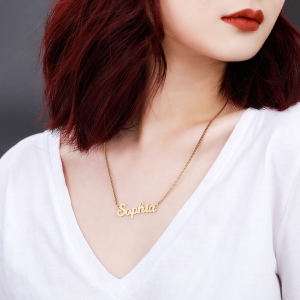 Personalized Sparkling Name Necklace in Gold
