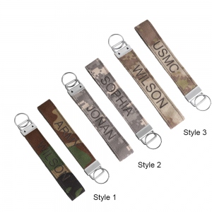 Personalized Camo Embroidered Fabric Keychain
