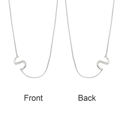 Personalisierte seitliche Anfangsname Halskette