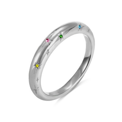 Customized Star Birthstones Ring
