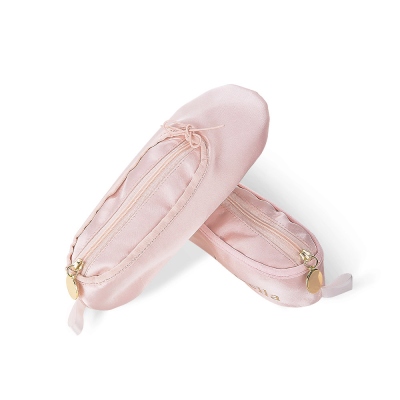 Trousse de maquillage personnalisée pour modelage de chaussures de ballet, trousse à cosmétiques, pochette de maquillage rose, sac de rangement pour rouge à lèvres/sourcils/crayons, cadeau pour danseurs/amateurs de danse/fille