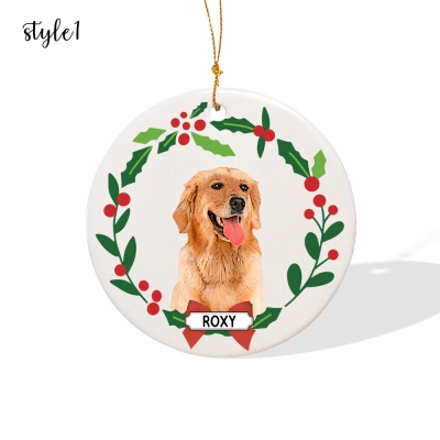 Ornamento natalizio personalizzato con ritratto di animali domestici, ciondolo personalizzato per foto di animali domestici, decorazione natalizia per albero appeso, regalo di Natale per mamma cane/mamma gatto/amante degli animali domestici