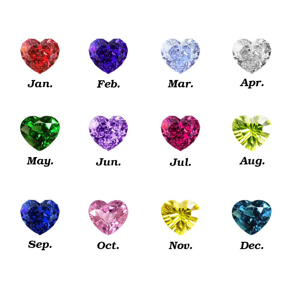Custom Heart Assortment 1-8 Birthstones with Engraved Name and Text 925 Sterling Silver Rings, Love Jewelry, Mother's Day, Birthday Gifts For Woman