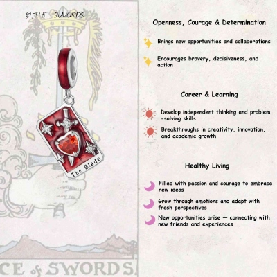 Tarot Card Necklace Pendant, Sterling Silver 925 Major Arcana Jewelry with Gemstones, Spiritual Protection & Energy Amulet for Mystics/Tarot Lovers