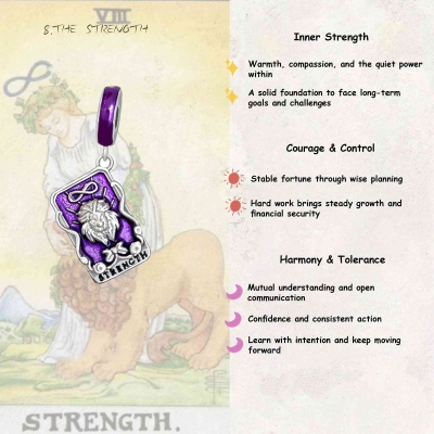 Tarot Card Necklace Pendant, Sterling Silver 925 Major Arcana Jewelry with Gemstones, Spiritual Protection & Energy Amulet for Mystics/Tarot Lovers