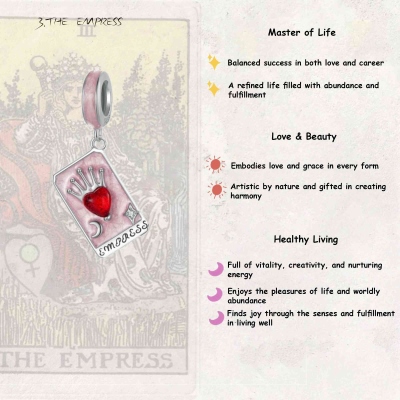 Tarot Card Necklace Pendant, Sterling Silver 925 Major Arcana Jewelry with Gemstones, Spiritual Protection & Energy Amulet for Mystics/Tarot Lovers