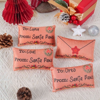 Personalized Letter from Santa Paws Catnip Toy with Name, Cute Cat Xmas Toy, Christmas Stocking Stuffer for Cats, Christmas Gift for Cat Owners/Lovers