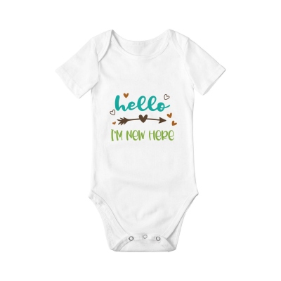 Unisex babybody, kortärmade bomullskläder med söta djurmönster, bodysuit för spädbarn Present till nyfödda/spädbarn