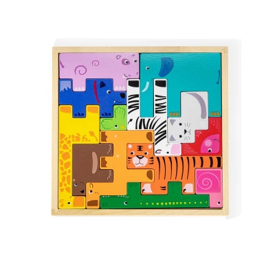 Tier-Baustein & Puzzle Lernspielzeug, Geburtstagsgeschenk für Kinder