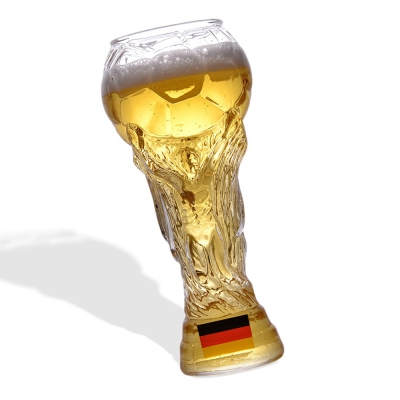 Custom 2022 World Cup Beer Glass with National Flag, 450ML Football Trophy Shape Beer Mug, Soccer Ball Glass, Gift for Men/Dad/Husband/Grandpa