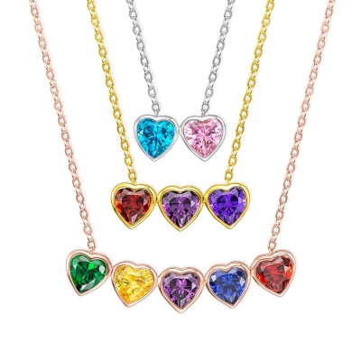 Collana portafortuna cuore personalizzata, gioielli portafortuna a forma di cuore multiplo, collana in argento sterling 925, gioielli delicati, regali per lei