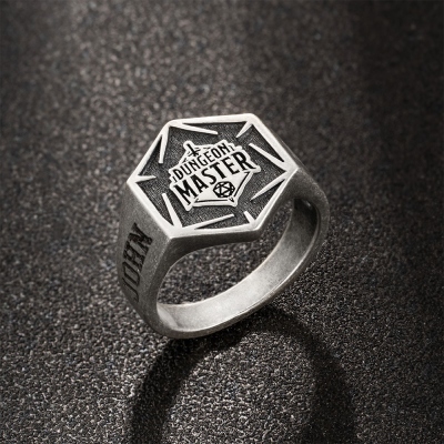 Personalized DND Classes Badge Ring, Enamel Craftsmanship, Custom Name Ring, Brass Ring, DND Jewelry Gift for Him, DND Gift