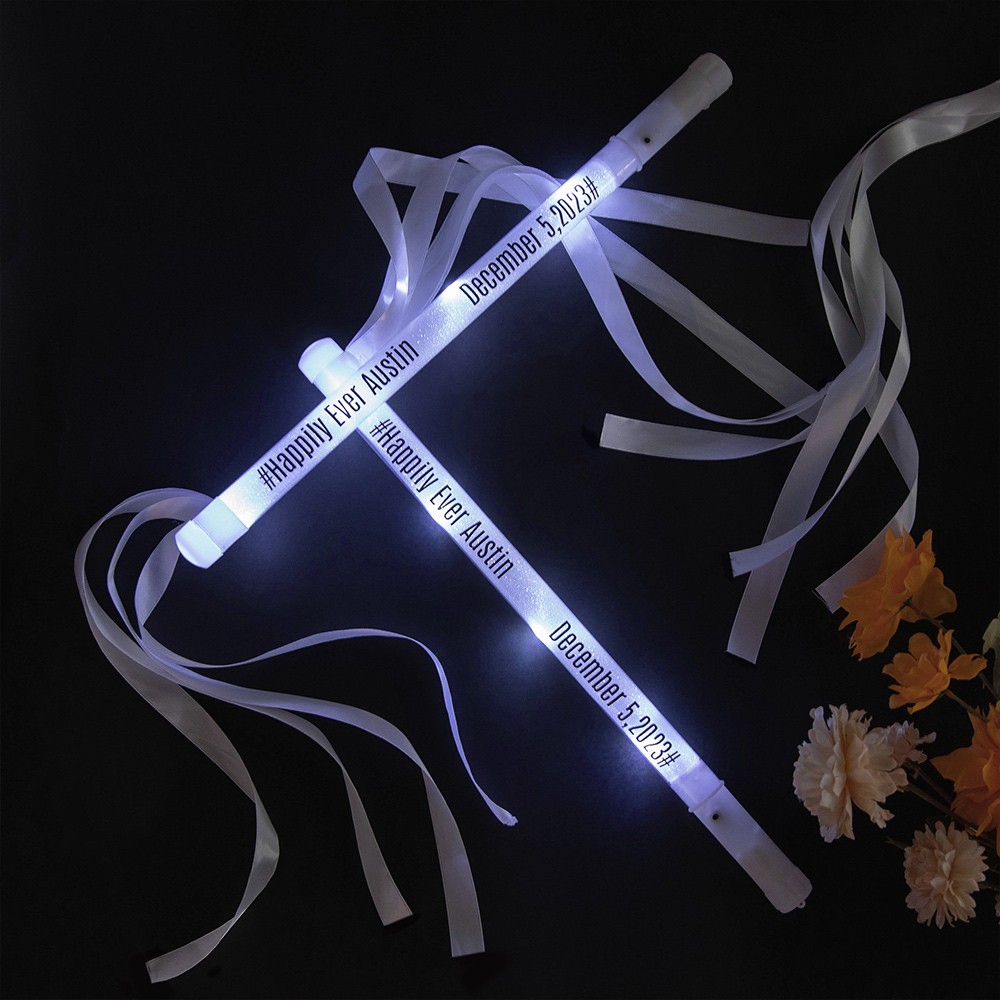 Individuelle Hochzeits-Bandstäbe mit Lichtern, Hochzeits-LED-Bandstäbe, Ideen für Hochzeitsgeschenke