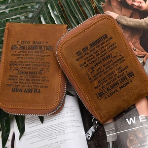 Portefeuille de carte d&#39;identité en cuir véritable avec blocage RFID personnalisé