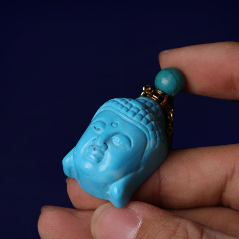 Collana con bottiglia di profumo di Buddha turchese