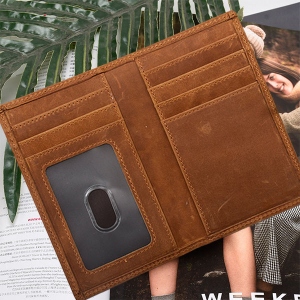 Personalisierte RFID-Sperrmappe für Kreditkarten aus echtem Leder