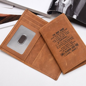 Personaliserad äkta läderkreditkort RFID-blockeringsplånbok