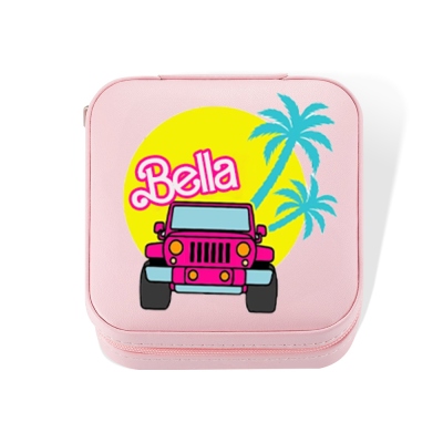 Portagioie personalizzato in stile rosa, scatola portagioie da viaggio personalizzata per gioielli Let's Go Party, regalo di compleanno/matrimonio/festa per madre/moglie/damigelle d'onore