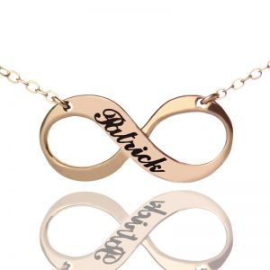Rose Gold Engraved Infinity Name Necklace