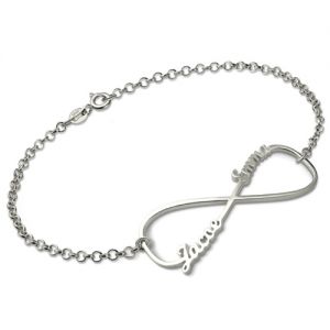 Personalized Mom Knot Infinity Bracelet In Sterling Silver