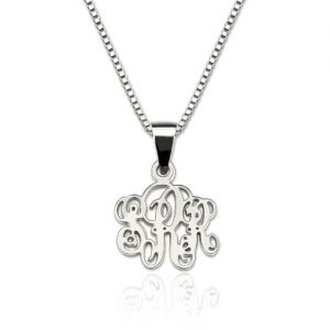 Customized XS Monogram Necklace Sterling Silver