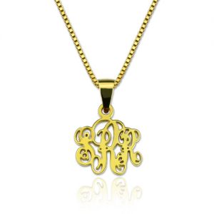 Customized XS Monogram Necklace Gold Plated Silver
