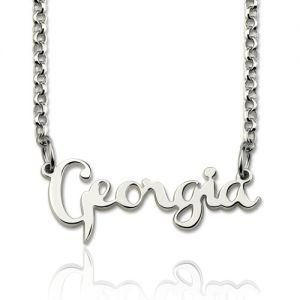Personalized Cursive  Necklace Signature Sterling Silver