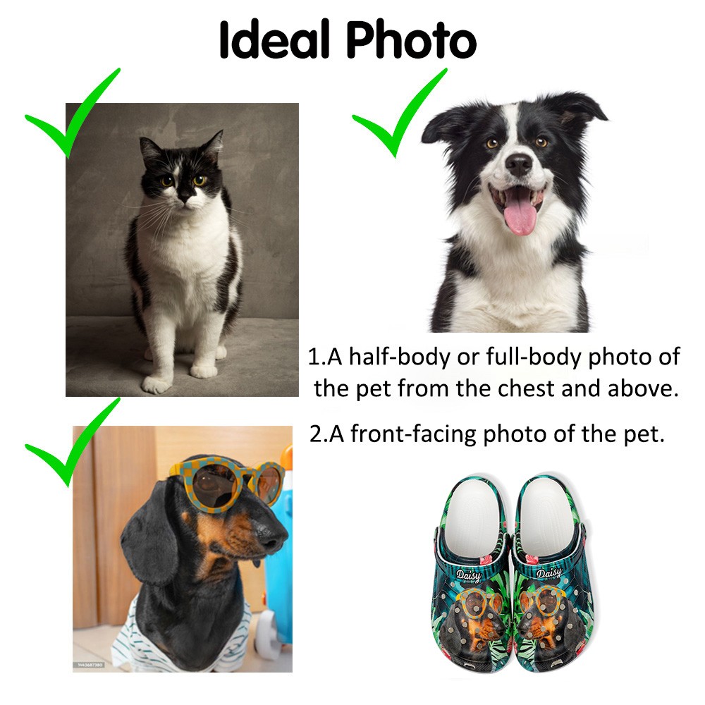 Zoccoli personalizzati per il viso di animali domestici, divertenti pantofole per cani, slip-on personalizzati con foto di gatti, scarpe personalizzate per adulti/donne/uomini