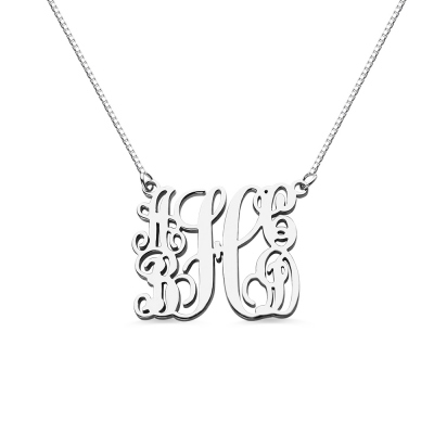 5 Initials Monogram Family Necklace - For Mom or Grandma