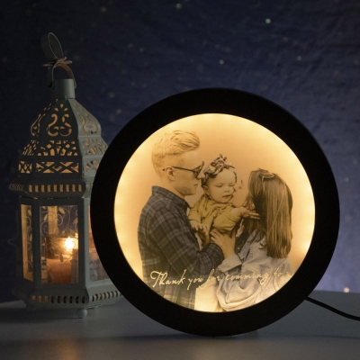 Personalized Photo LED Three-color Mirror with Engraving