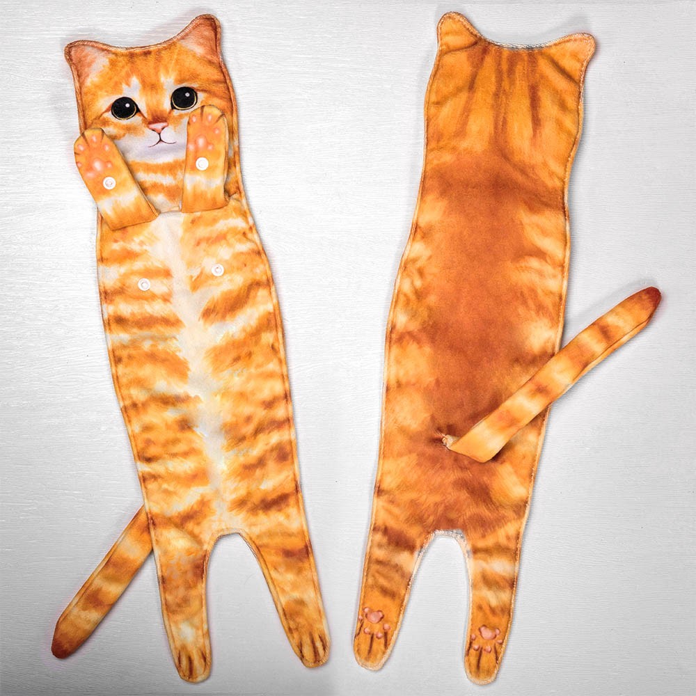 Essuie-mains pour chat mignon décor de chat décoratif suspendu débarbouillettes, essuie-mains drôles pour serviettes de toilette/cuisine, cadeau de pendaison de crémaillère pour les amoureux des chats