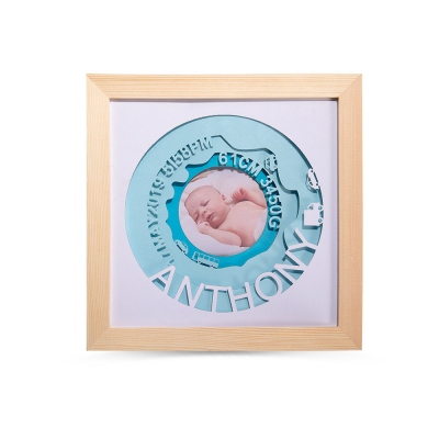 Custom Birth Announcement Photo Frame for Newborn Gift