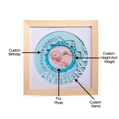 Fama di foto annuncio nascita neonato personalizzato per regalo neonato