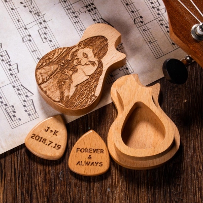 Personalized Photo/Engraving Guitar Picks With Case