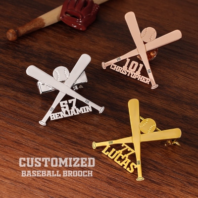 Personalisierte Baseball-Brosche für Baseball-Enthusiasten